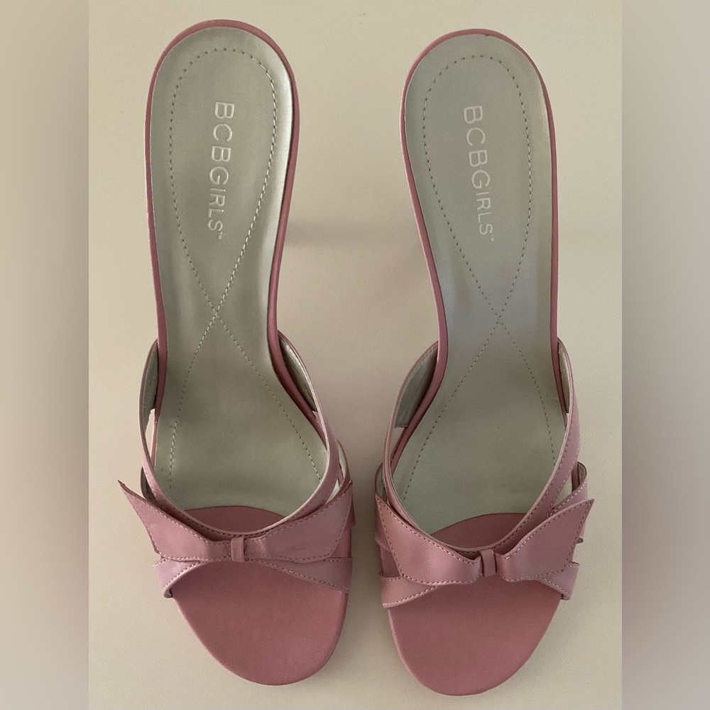 BCBGirls Blush Pink Bow Heels (Charo)